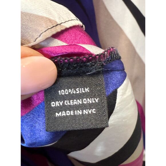 Alice Trixie Women's Size Small Blue Pink Vibrant Silk Mini Dress - Picture 4 of 5